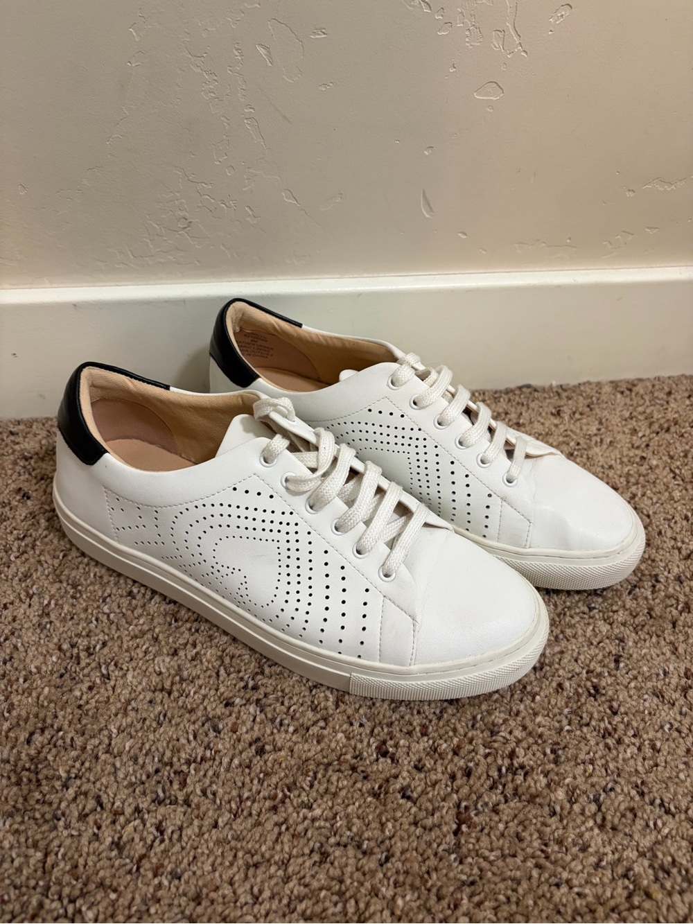 Kate Spade “Ashlyn” White Classic Leather Sneaker, Women's Size 8